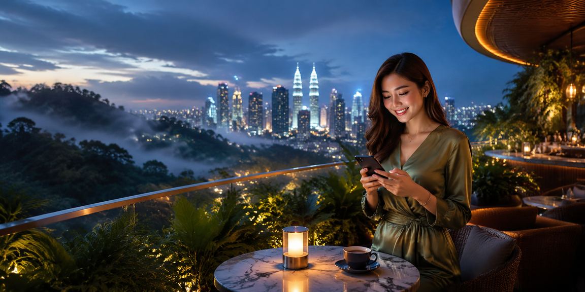 Pengguna gula2 di Petaling Jaya menggunakan aplikasi Android untuk permainan dalam talian
